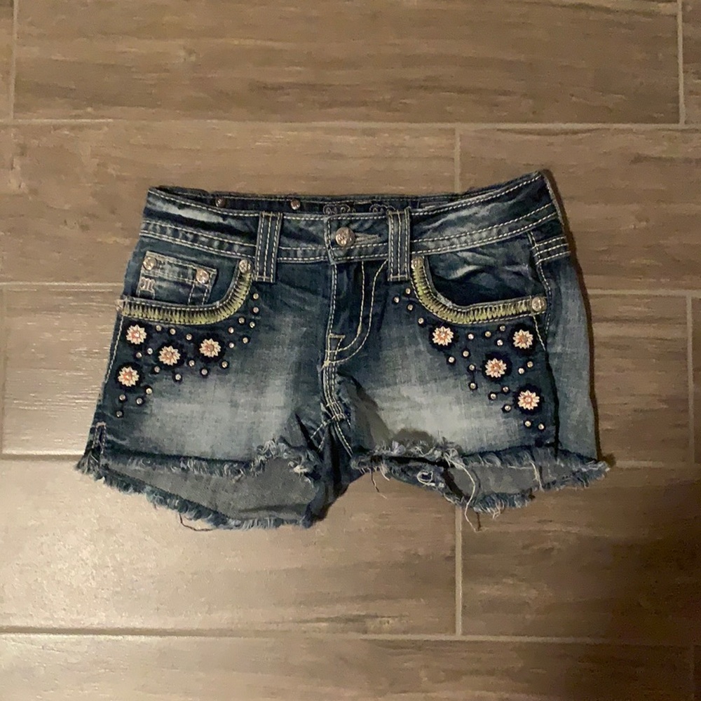 Miss Me embroidered shorts